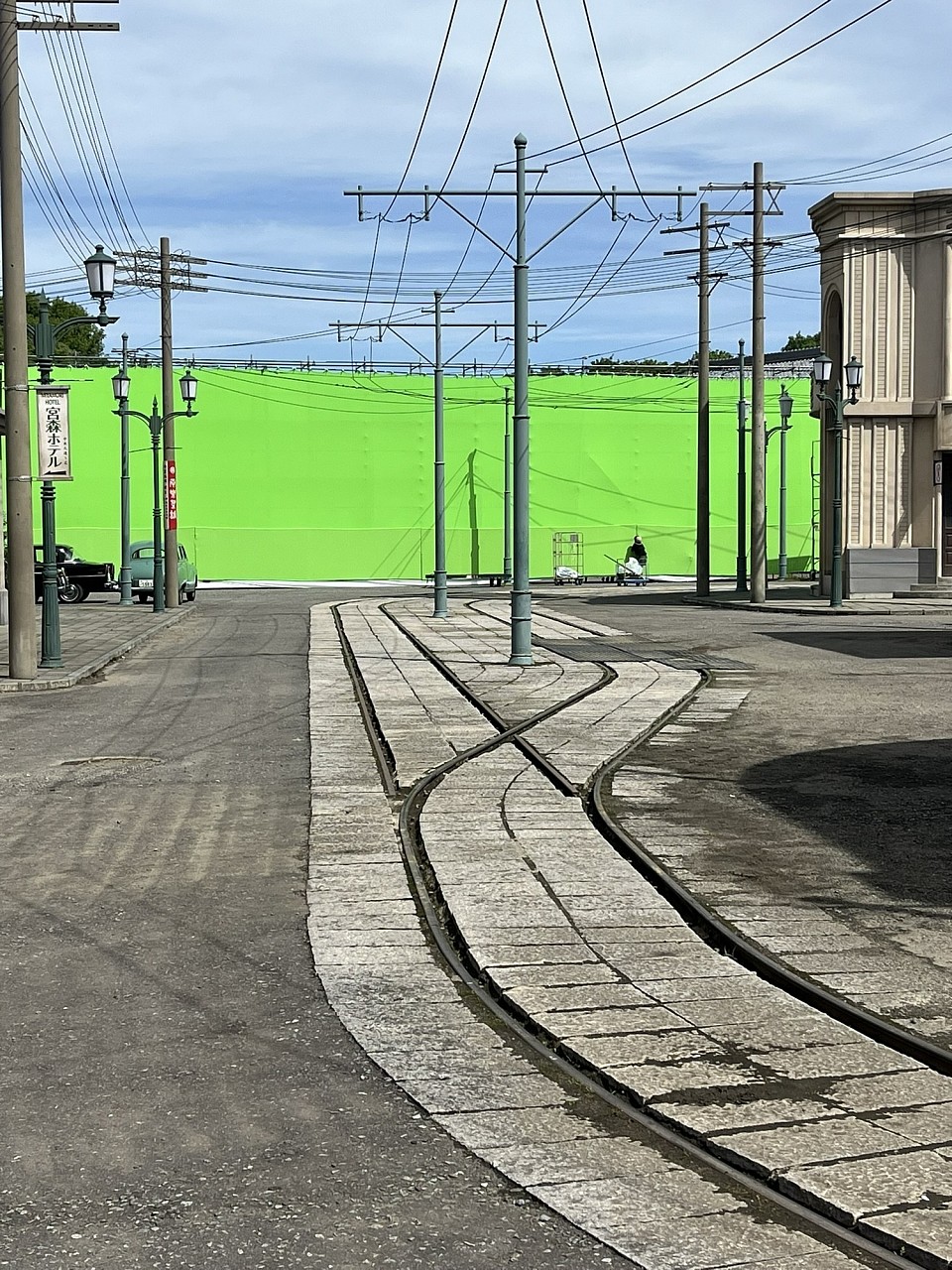 建物ではなくても　グリーンバックなど色々な足場工事に対応します‼︎